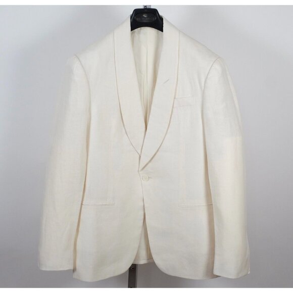 Ralph Lauren Purple Label Dinner Jacket Blazer 38R Kent Shawl Collar Linen cream - Picture 6 of 15